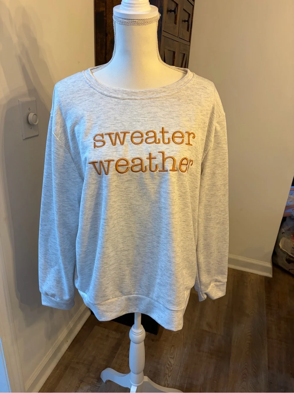 Women's 'Sweater Weather' Crewneck Sweatshirt - Light Heather Gray